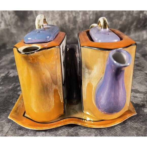 1920s Hotta Yu Shoten & Co Lusterware Teapot Set With Bird Design - Picture 3 of 11